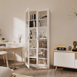 Koncept Furniture ตู้สูงบานเปิดกระจกใส PLAY รุ่น JOBIO สีขาว (80x37x180 ซม.) แบรนด์ KONCEPT FURNITURE