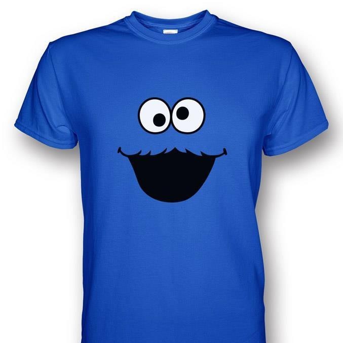 เสื้อยืดแขนสั้น พิมพ์ลาย Sesame Cookie Monster สีฟ้า พลัสไซซ์ เหมาะกับของขวัญวันเกิด สไตล์สปอร์ต สําหรับผู้ชาย