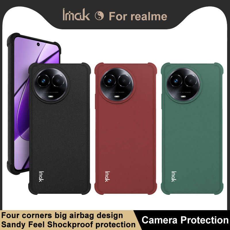 ของแท้ Imak Realme C67 5G เคส TPU นิ่ม กันกระแทก Realme Narzo 60X 5G เคลือบด้าน สีดํา ซิลิโคน เคสด้านหลัง