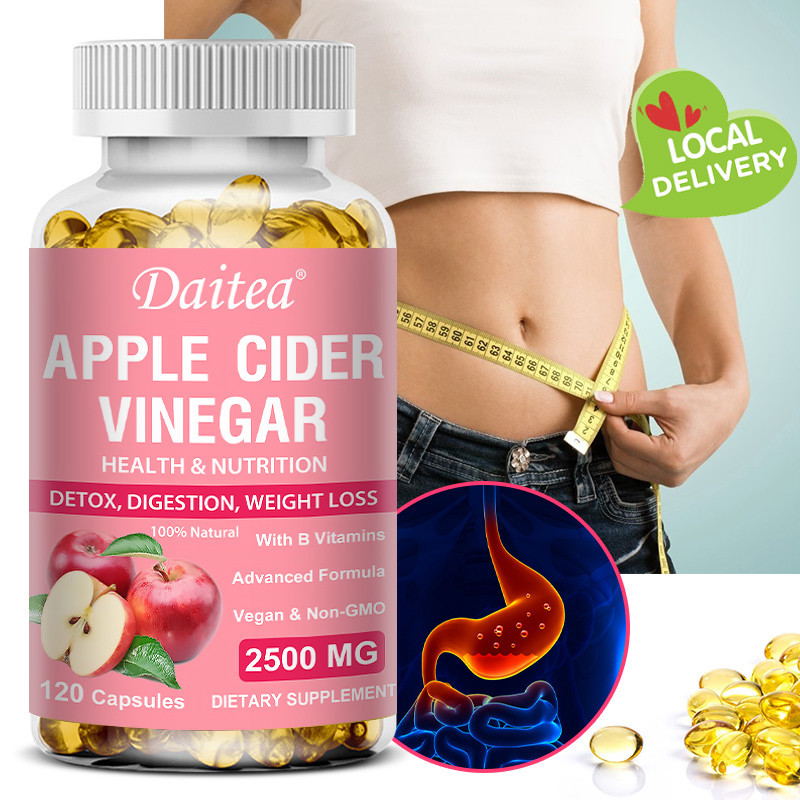 Daitea Apple Cider น้ําส้มสายชู อาหารเสริม ดีท็อกซ์ ทําความสะอาด สนับสนุนสุขภาพทางเดินอาหาร และช่วยลดน้ําหนัก