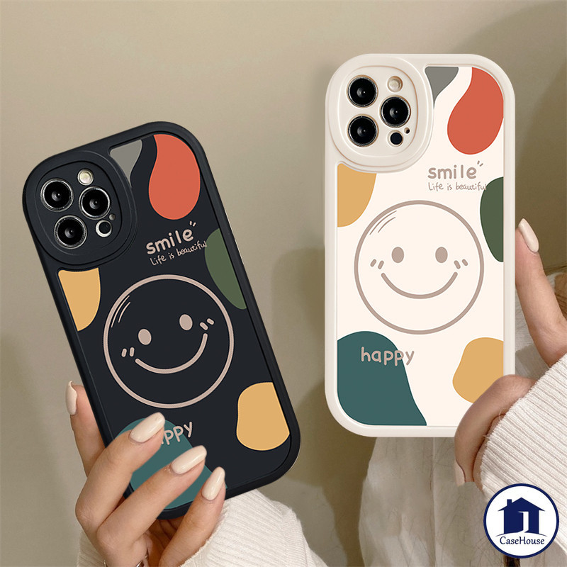 ส่งจากไทย คู่น่ารักยิ้มซอฟท์เคสเข้ากันได้กับ iPhone 11 12 14 13 Pro Max 7Plus XR X XS Max 7 8 Plus 8Plus 12Pro 14Pro