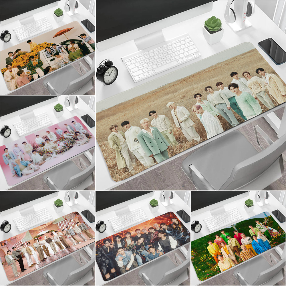 Kpop SEVENTEEN แผ่นรองเมาส์ คีย์บอร์ด ขนาดใหญ่ 60x30 ซม. 80x40 ซม. สําหรับคอมพิวเตอร์ตั้งโต๊ะ สํานักงาน