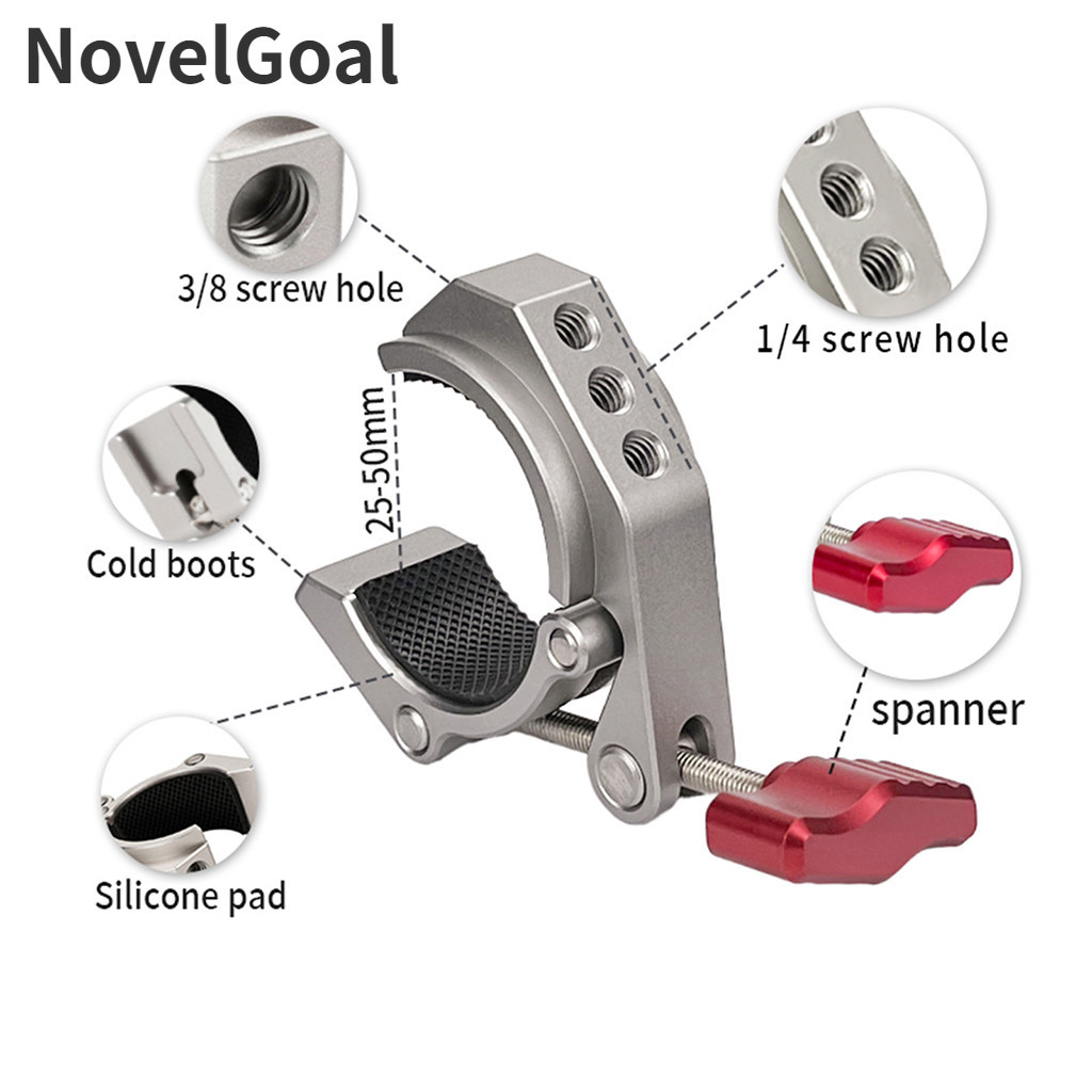 Novelgoal คลิปโลหะ อเนกประสงค์ พร้อมสกรู 1/4 สําหรับขาตั้งกล้อง Gopro 10