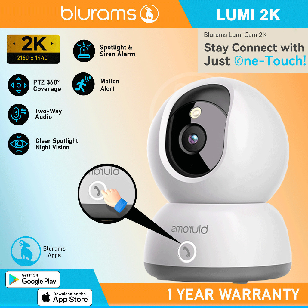 JJK Blurams LUMI A31C กล้อง 2K HD 360 FOV สี Night Vision Wifi Motion Detection กล้องวงจรปิดไร้สาย I