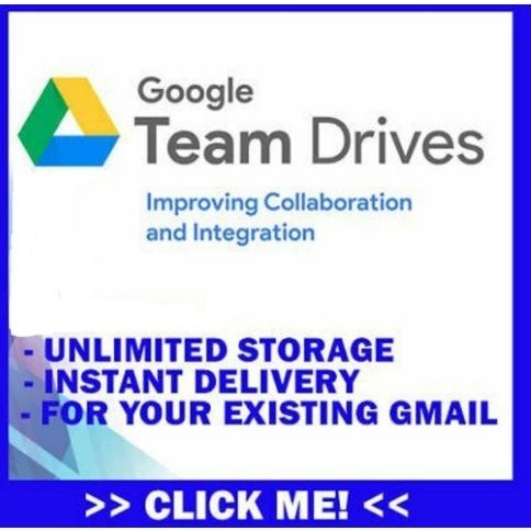 【พร้อมส่ง】Google Team Drive Unlimited Storage (Unlimited Storage, Use Existing Gmail )"