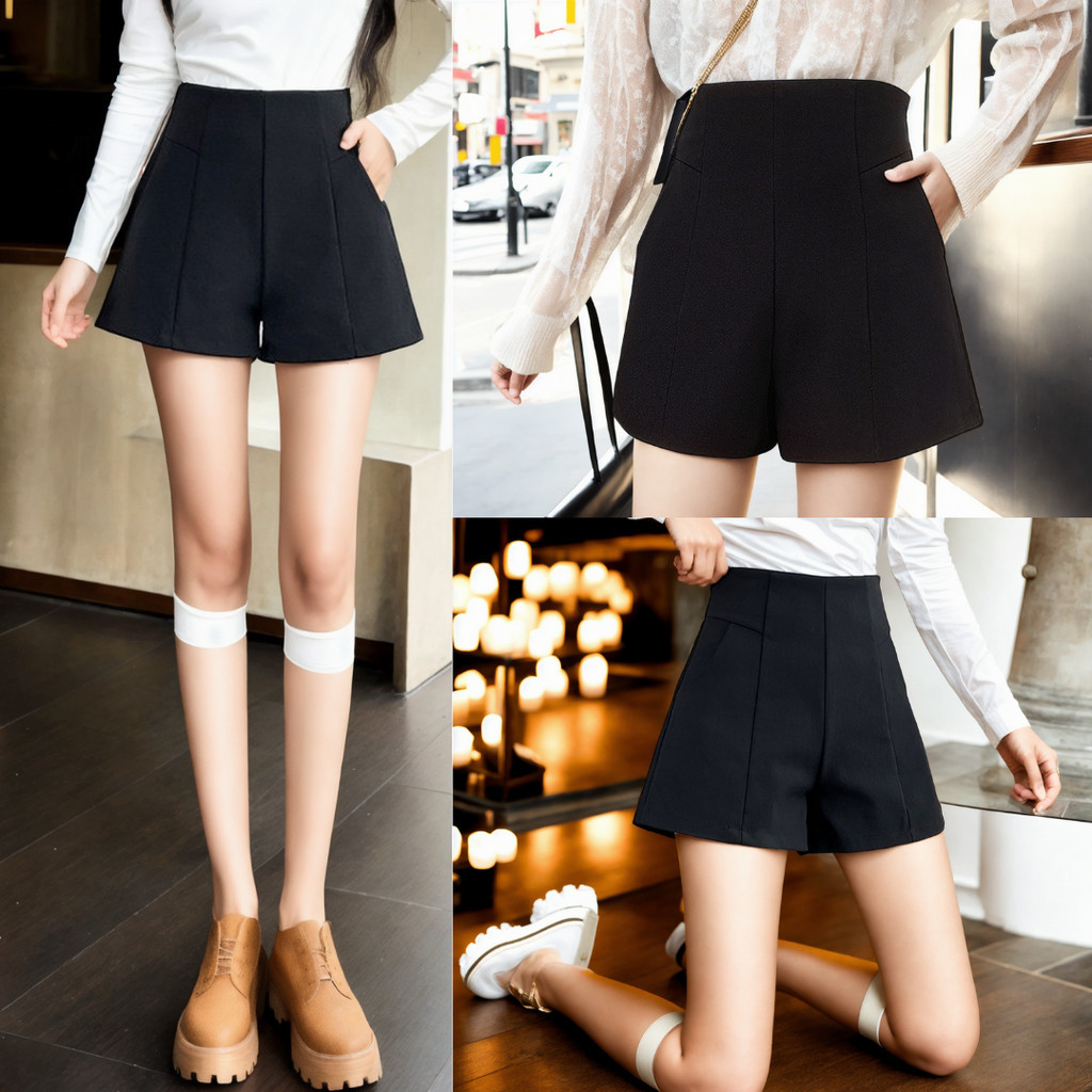 🔥โล๊ะสต๊อก! ผ้าโรเชฟ ซิปหลัง ผ้าหนายืด-นุ่ม-ไม่ยับ ผ้าดีเวอร์ งานรีด-แพ็ค กางเกงขาสั้น กางเกงผู้หญิง งานดี - รูปที่ 5