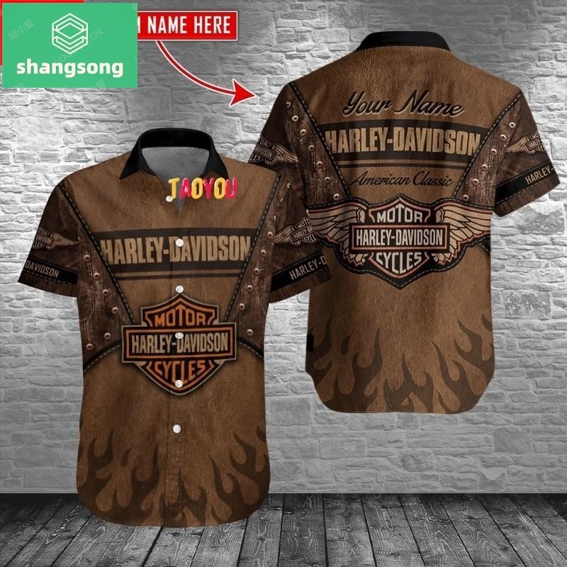 Kemeja ใหม่ล่าสุด เสื้อเชิ้ตแขนสั้น พิมพ์ลาย HARLEY DAVIDSON สไตล์อินโดนีเซีย สําหรับขี่รถจักรยานยนต์