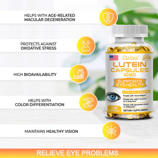 Daieta Lutein Capsules สารสกัดวิตามิน ช่วยปกป้องและรักษาการมองเห็นเพื่อสุขภาพสําหรับผู้ใหญ่