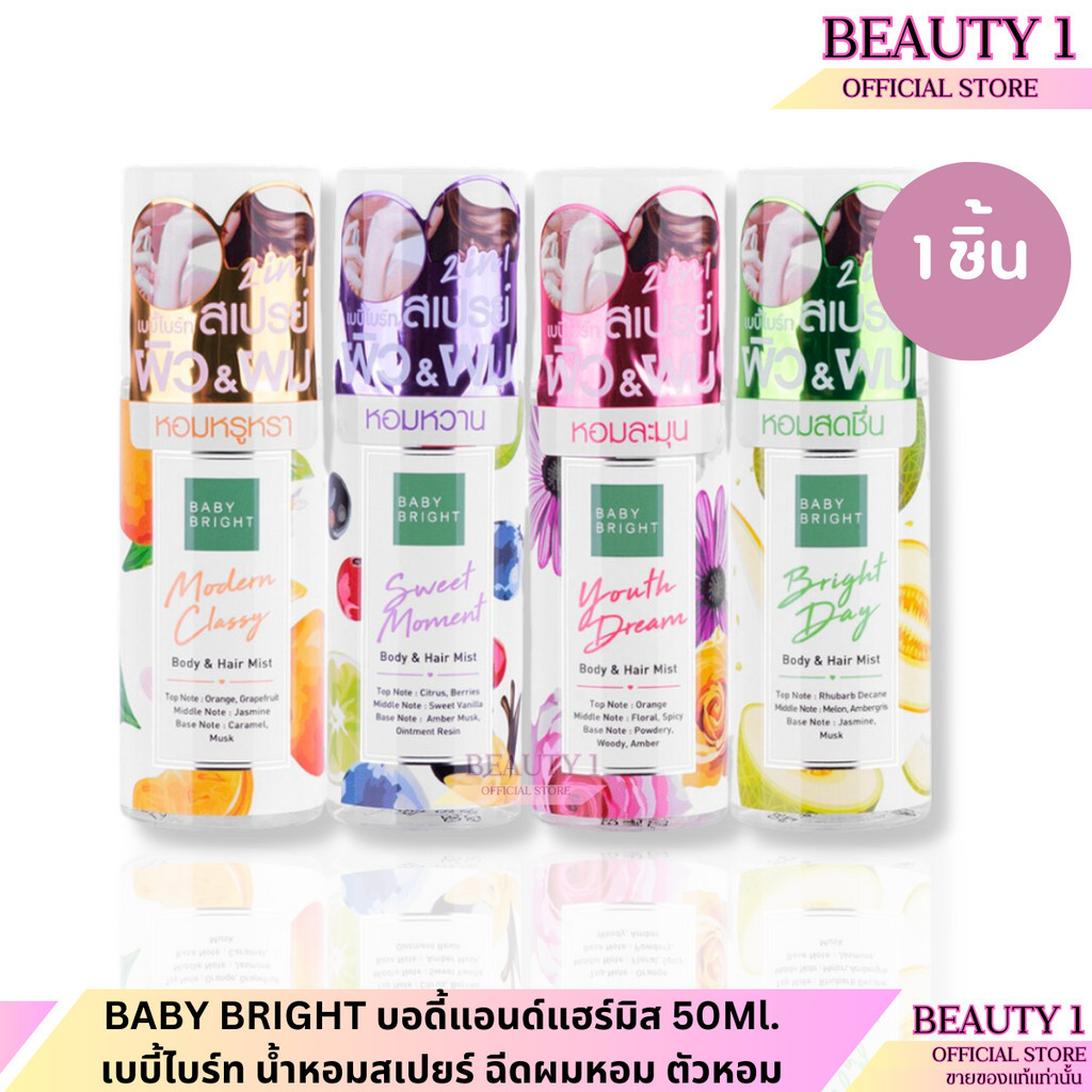 BABY BRIGHT body and hair mist 50ML  เบบี้ไบร์ท บอดี้แอนด์แฮร์มิส สเปรย์น้ำหอมฉีดผมฉีดผิวกาย