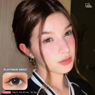 🔥 คอนแทคเลนส์ 💗ขนาดบิ๊กอาย💗 Platinum (kittykwaii) สี : Brown / Gray / Black
