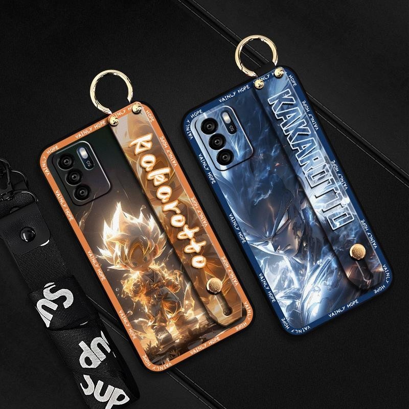 Anti-dust Lanyard Phone Case For OPPO Reno6Z 5G Anti-knock Silicone Back Cover Fashion Design Shockproof Wristband Waterproof