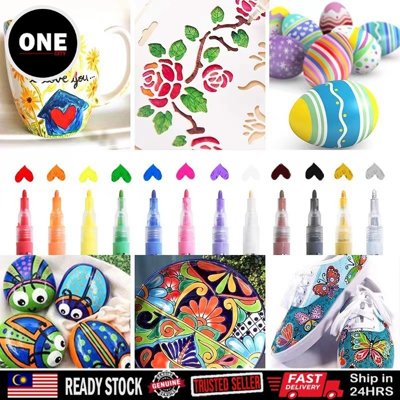 Leto อะคริลิค Marker DIY ผ้าหินแก้วเคสโทรศัพท์ LETO12/18/24/36/60 สี