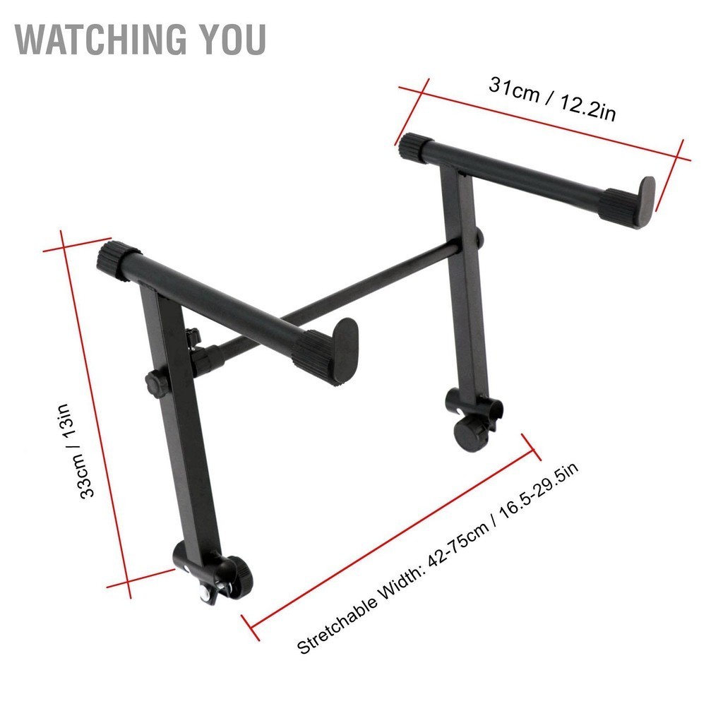 Watching You อะแดปเตอร์ขยายขาตั้งคีย์บอร์ดรูปตัว L ชั้นวางคีย์บอร์ดเปียโนอิเล็กทรอนิกส์ 2 ชั้น Riser 42-75