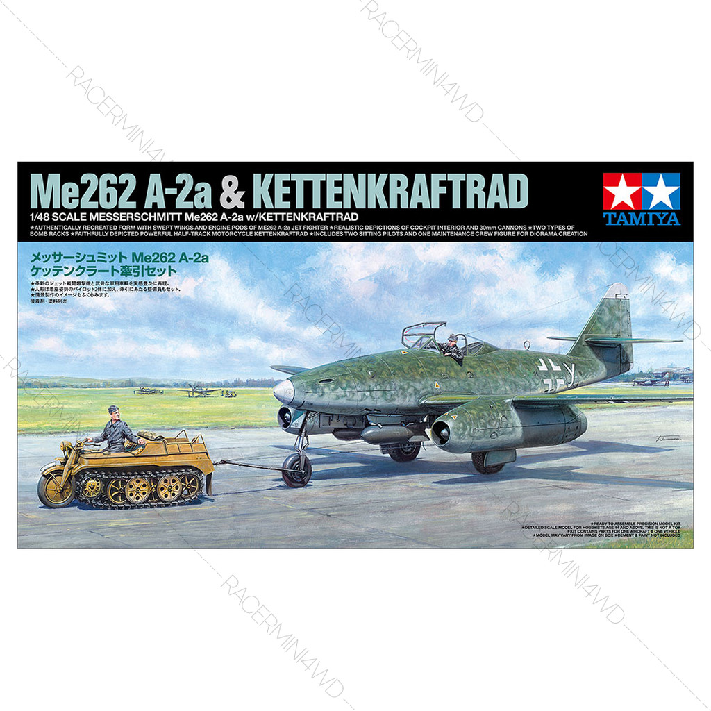 TAMIYA 25215 1/48 Model Kit German Messerschmitt Me262 A-2a w/Kettenkraftrad