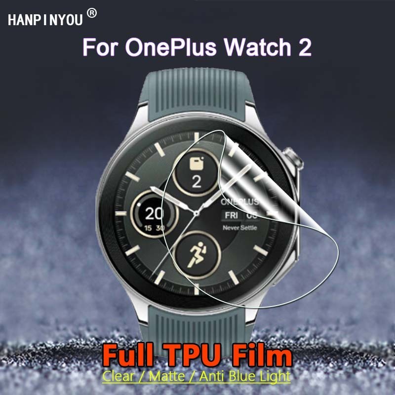 2 ชิ้น สําหรับ OnePlus Watch 2 SmartWatch ใส / ด้าน / ป้องกันแสงสีฟ้า นิ่ม TPU ฟิล์มไฮโดรเจล ป้องกันหน้าจอ - ไม่ใช่กระจก
