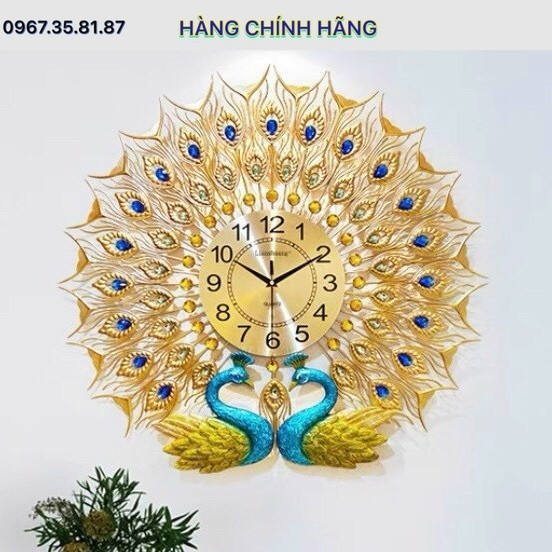 นาฬิกาแต่ง 60 - นกยูงคู่มีหาง ขนาด 70x65cm KM - VIP PRODUCT