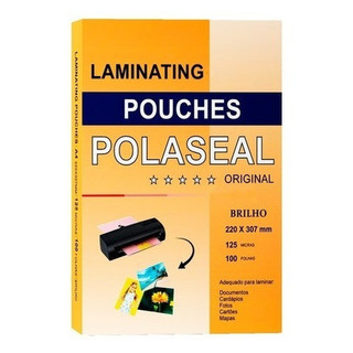 Polaseal Plástico para Plastificação 100 Folhas A4 220x307 0.05 125 Micras Com Brilho Masterprint