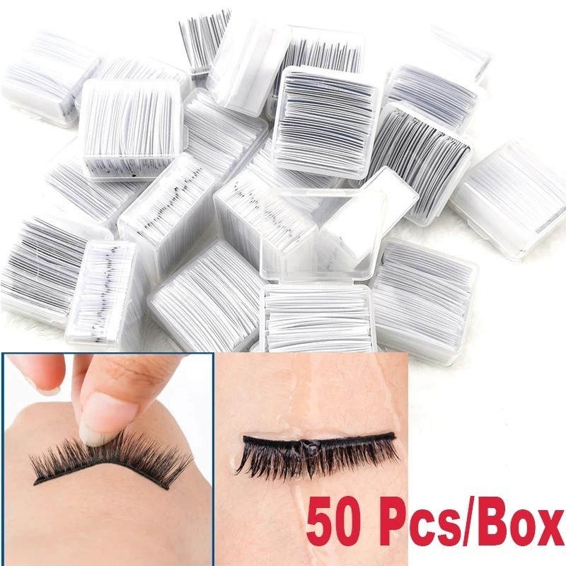 50 ชิ้น / กล่อง นํากลับมาใช้ใหม่ได้ กาวในตัว แถบกาวติดขนตา / เครื่องมือแต่งหน้า ที่แพ้ง่าย / ขนตาปลอม เครื่องมือแต่งหน้า