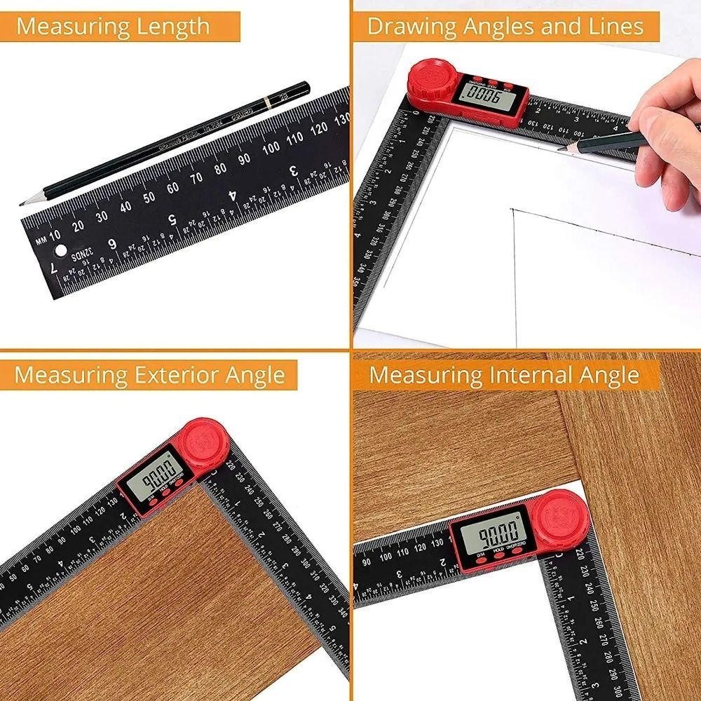Ionsky Digital Angle Meter, Inclinometer 360 องศาไม้บรรทัดมุมดิจิตอล,มัลติฟังก์ชั่น 200/300 มม.นิ้วเมตริกขนาด 2-in-1 Electronic Goniometer ไม้เครื่องมือวัด - รูปที่ 7