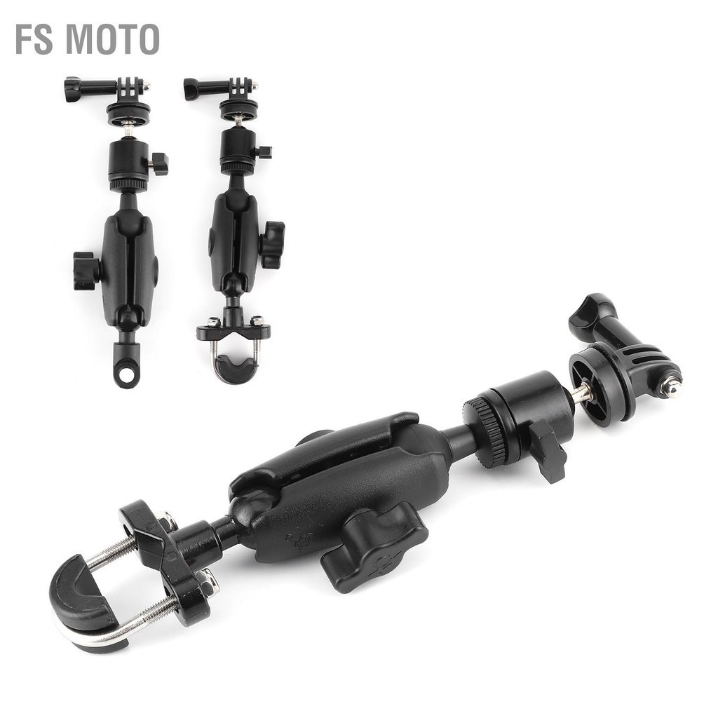 FS Moto ที่วางกล้องแอ็คชั่นรถจักรยานยนต์อลูมิเนียมอัลลอยด์ 360 °ขาตั้งเครื่องบันทึกแบบปรับได้สำหรับ