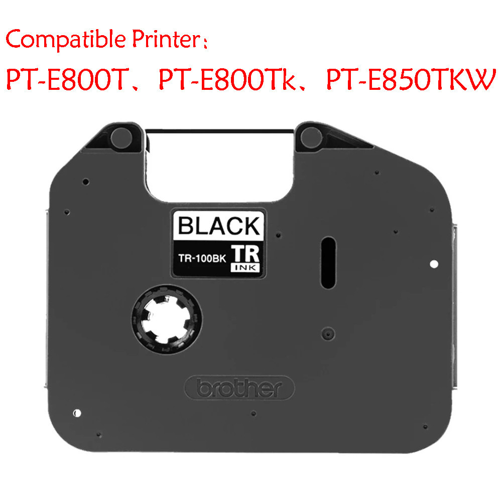 PT-100BK เทปฉลากสีดํา รองรับ TR-100BK Brother Ribbon เครื่องพิมพ์ TP-E800T E800TK E850TKW
