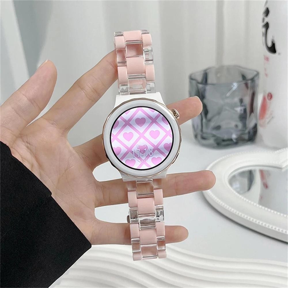 สายนาฬิกาข้อมือเรซิ่นใส 20 มม. 22 มม. สําหรับ Samsung Galaxy Watch 6 classic 47 มม. 43 มม. 4 5 Pro 44 มม. 40 45 มม. 42 46