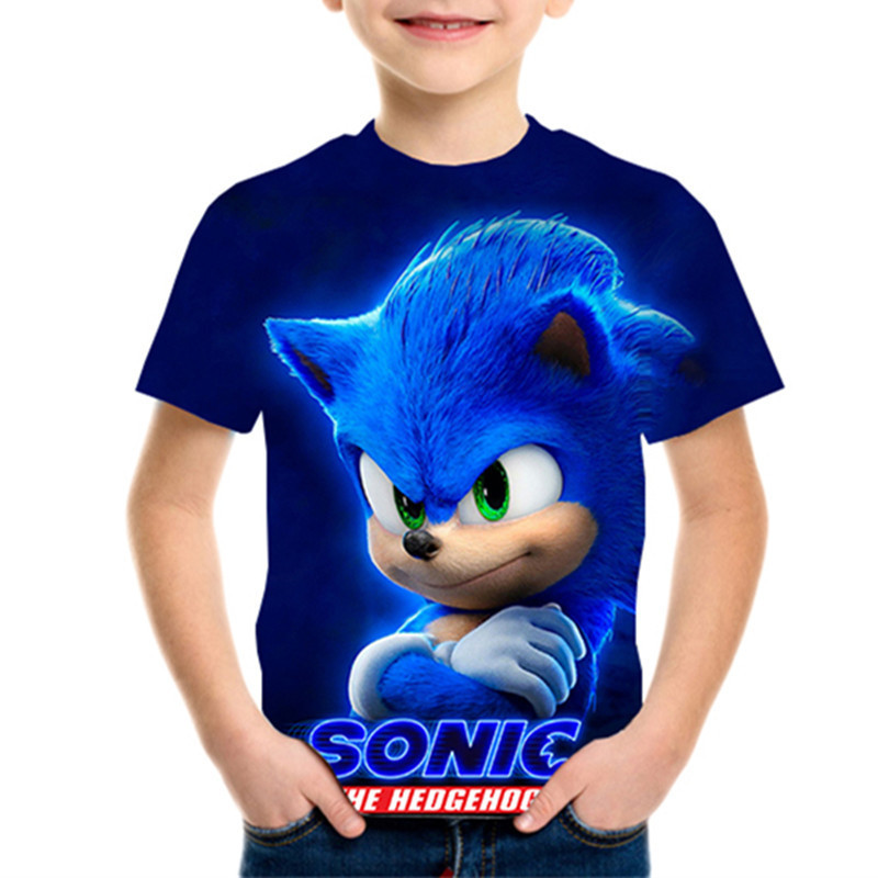 เสื้อยืด คอกลม ไมโครไฟเบอร์ พิมพ์ลายอนิเมะ Sonic The Hedgehog 3 มิติ คุณภาพสูง แฟชั่นฤดูร้อน สําหรับเด็ก และผู้ใหญ่