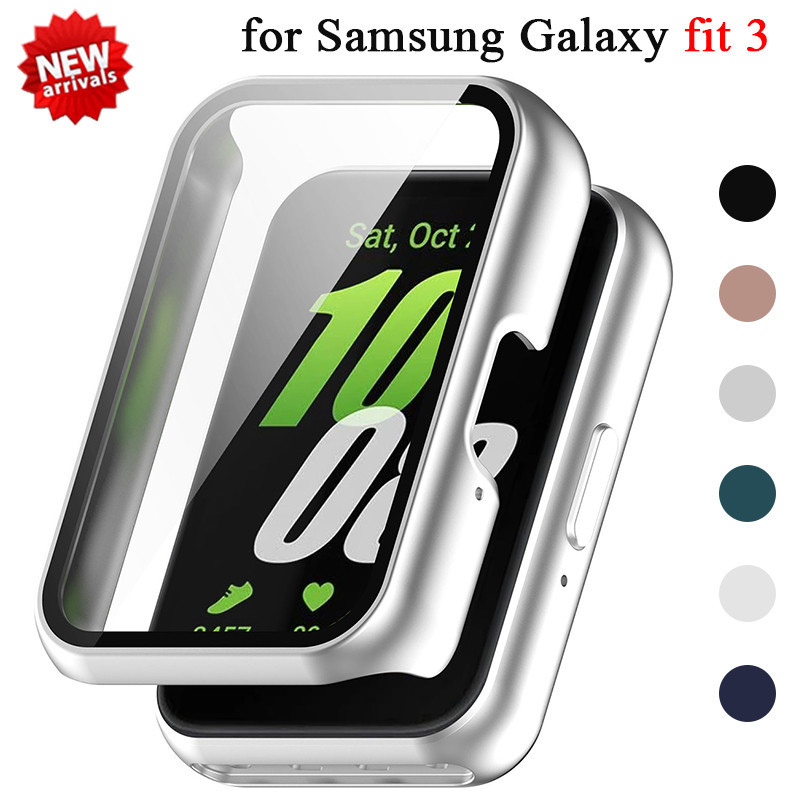 เคสกระจก PC กันกระแทก พร้อมฝาครอบป้องกันหน้าจอ อุปกรณ์เสริม สําหรับ Samsung Galaxy Fit 3 Fit3
