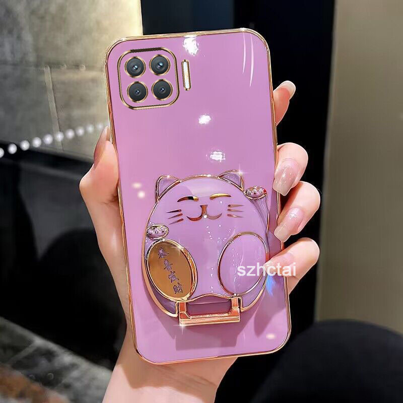 เคสโทรศัพท์ oppo reno 4f a93 4g a73 4g f17 f17 pro เคสโทรศัพท์มือถือ ลายแมวนําโชค แฟชั่น สําหรับ oppo reno 4f a93 4g a73 4g f17 f17 pro