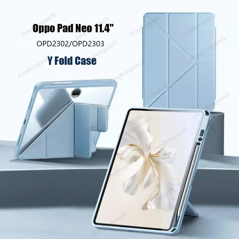 Y เคสแท็บเล็ตอะคริลิค พับได้ พร้อมช่องใส่ปากกา สําหรับ Oppo Pad Neo 11.4 นิ้ว OPD2302 OPD2303