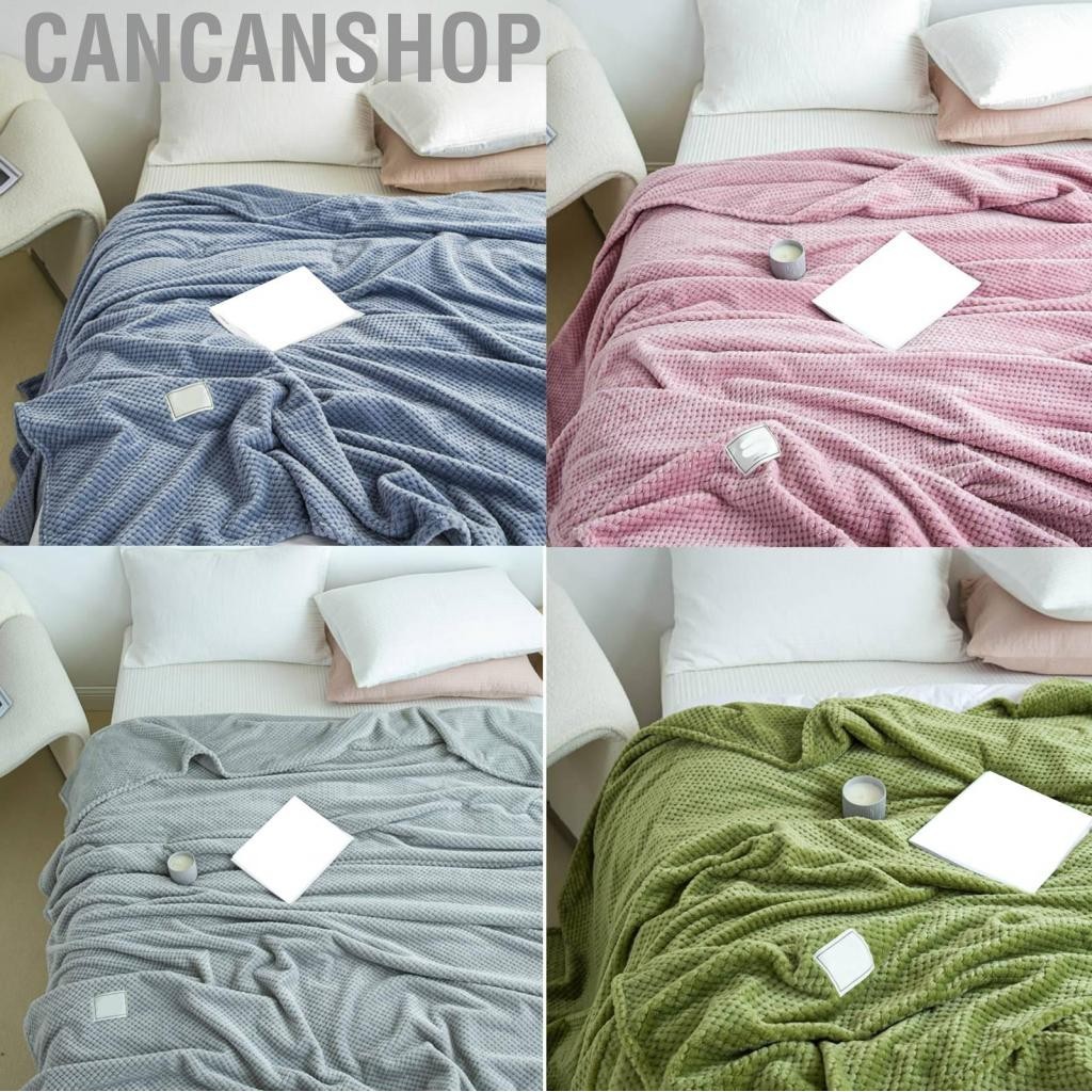 Cancanshop Cooling Blanket Milk Fleece Lattice Jacquard Summer Cold Single Nap for Sofa Bed Office