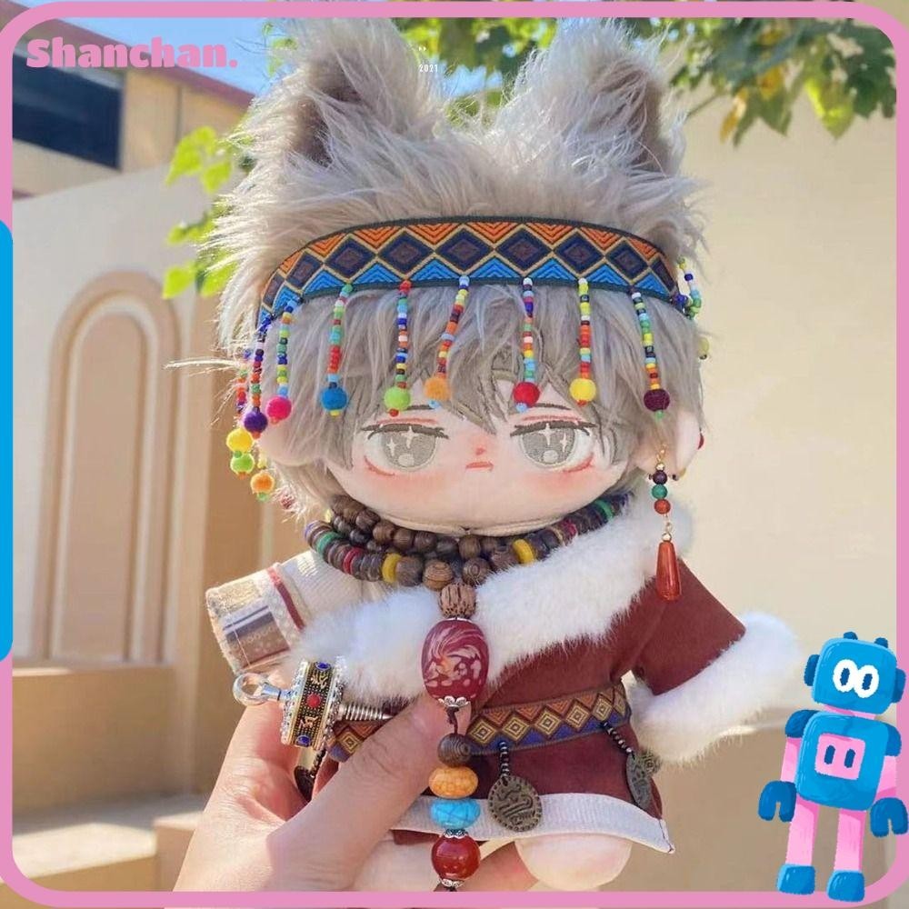 Shanchan ชุดเสื้อผ้าตุ๊กตา ผ้าฝ้าย 20 ซม. สีฟ้า สีแดง แฟชั่นสไตล์จีน สําหรับตุ๊กตา