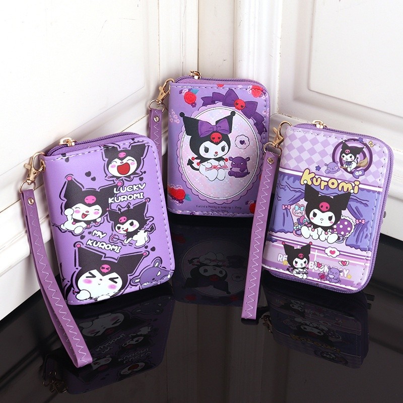 กระเป๋าสตางค์ กระเป๋าคลัทช์ กระเป๋าใส่เหรียญ พวงกุญแจ ลายการ์ตูน Sanrio Hello Kitty Cinnamoroll My Melody Kuromi เหมาะกับของขวัญ สําหรับเด็กผู้หญิง