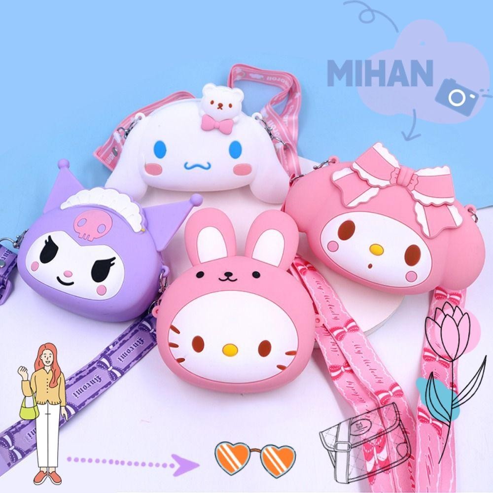 Mh 1 ชิ้น กระเป๋าสตางค์ซิลิโคน, กระเป๋าเจ้าหญิงน่ารัก Kawaii, ฟิกเกอร์การ์ตูนอะนิเมะ แฟชั่น พร้อมที่จับ กระเป๋าใส่เหรียญ ขนาดเล็ก สําหรับเด็กผู้หญิง