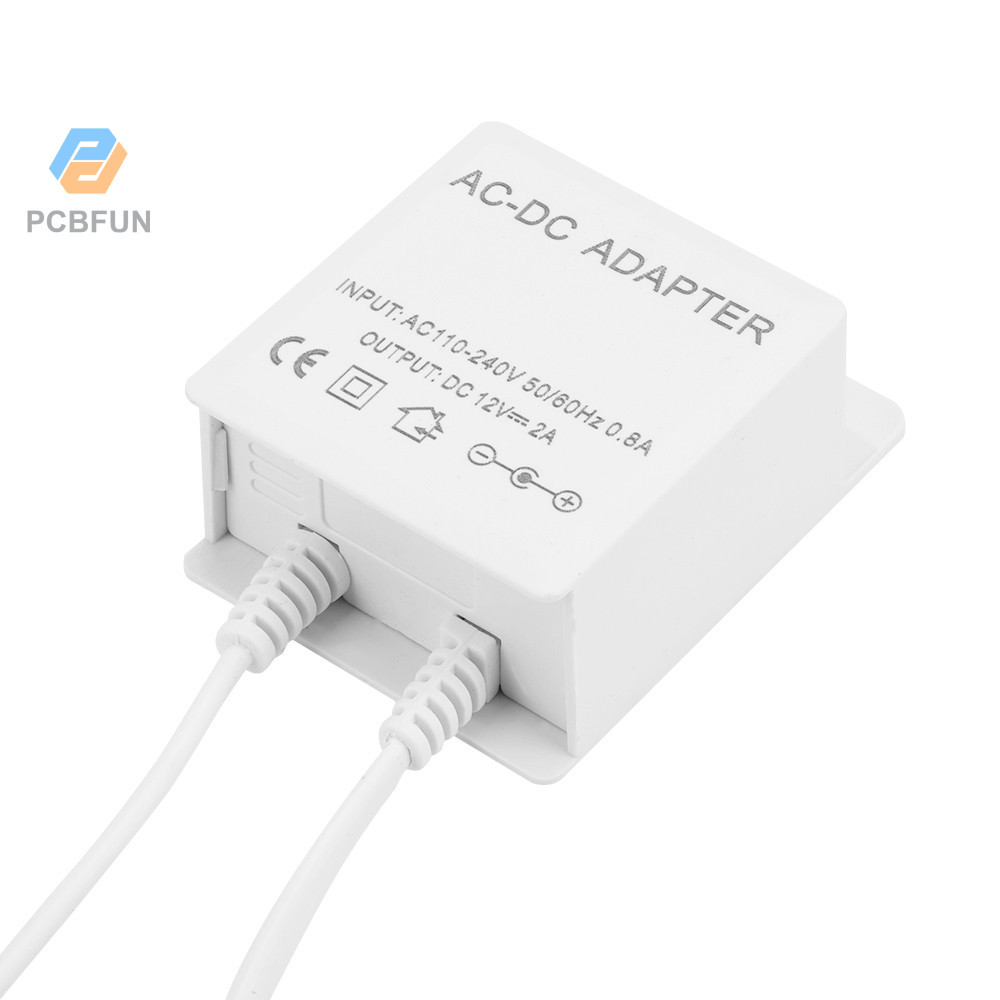 Pcbfun อะแดปเตอร์สายไฟ LED AC100-240V เป็น DC12V2A สําหรับกล้องวงจรปิด