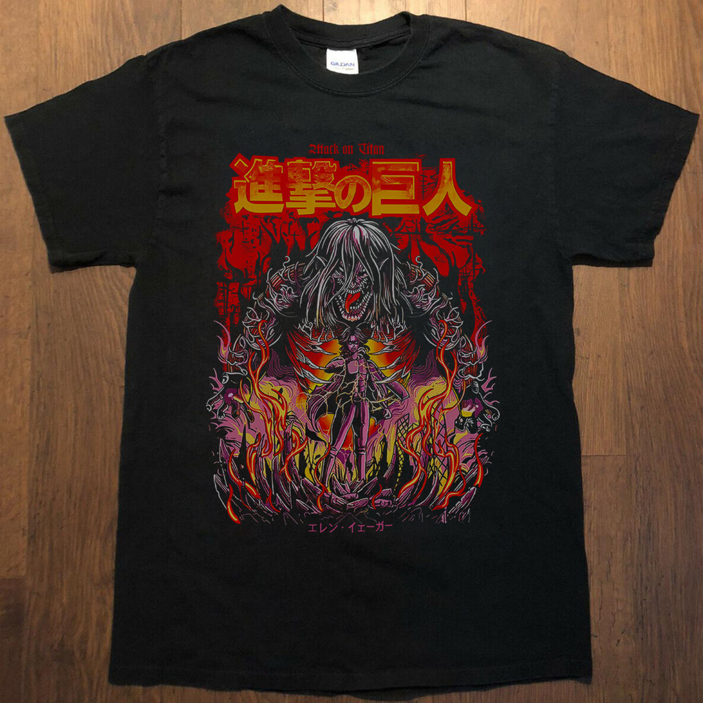 Attack On Titan Yeagar Heavy Harajuku Gothic Men Tshirt