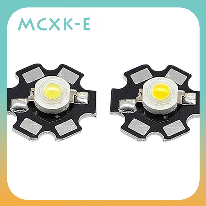 ลูกปัดสเปกตรัม LED พลังงานสูง 1W 3W 5W สีขาวล้วน พร้อมฮีตซิงก์ PCB อลูมิเนียม 20 มม. 10 ชิ้น