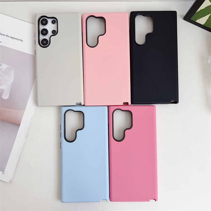 เคสซิลิโคนนิ่ม สีแคนดี้ กันกระแทก สําหรับ Samsung 2-in-1 Samsung Galaxy S24 Ultra S23 Plus S22 S23 FE