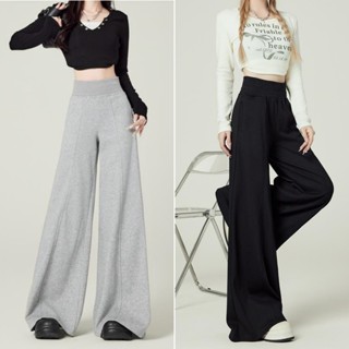 cherryshop พร้อมส่ง กางเกงขายาวลำลองเอวสูงสไตล์เกาหลีแฟชั่นส…