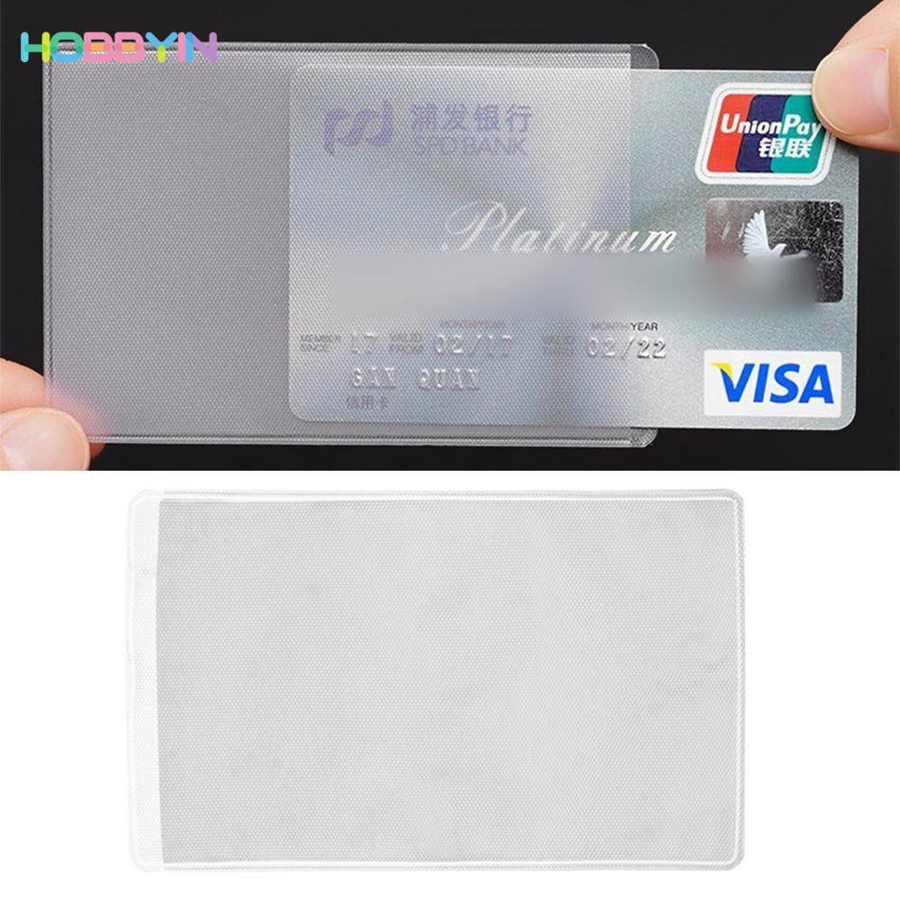 HOBBYIN 10PCS Business Card, School Office Supplies PVC ID Card Holder, Anti-theft Translucent Bank Card