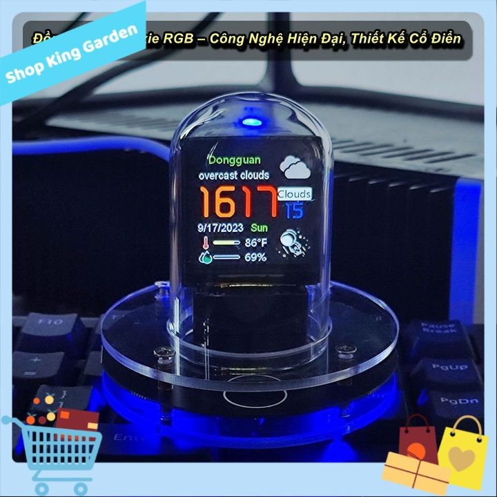 [HCM] - นาฬิกาหลอด Nixie ของประดับโต๊ะ WiFi อัจฉริยะ - King Garden