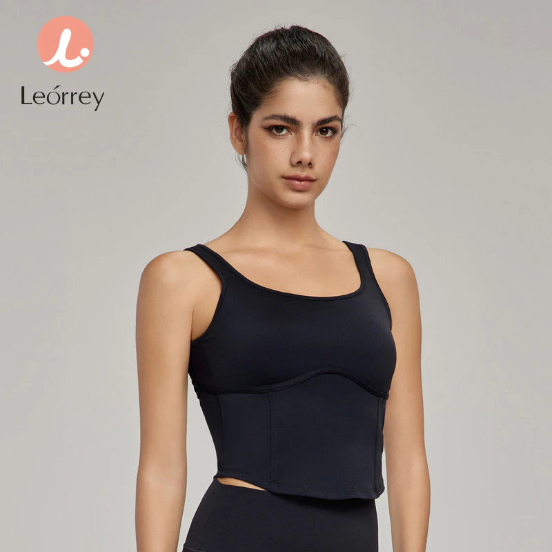 Leorrey เสื้อชั้นในฟิตเนส สลิมฟิต มีฟองน้ำ ครอปสปอร์ต โยคะ thumbnail 8