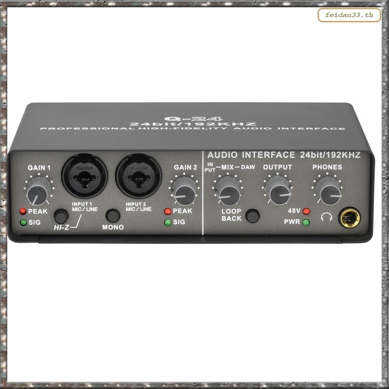 [LHY] Professional 24Bit 192KHz Audio Interface 2 การ์ดเสียงอินพุตสําหรับกีตาร์ไฟฟ้า Loopback ภายนอก