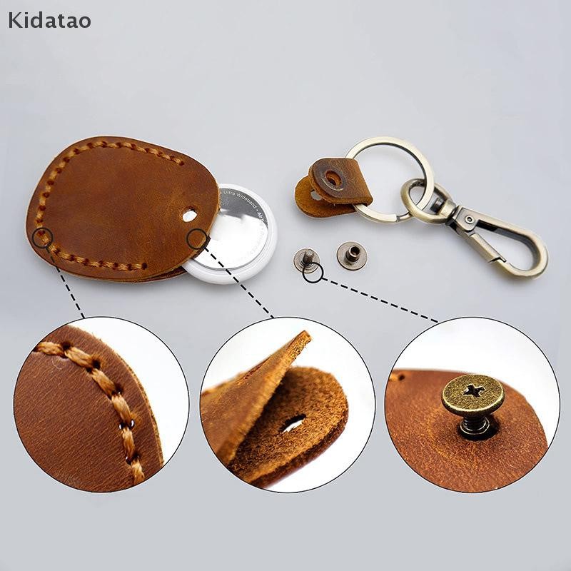 Kidatao เหมาะสําหรับ AirTag หนังพวงกุญแจ CaseAirtag Locator Holster Access Card Case ใหม่