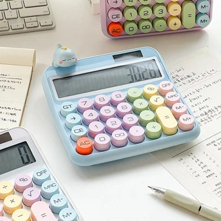 เครื่องคิดเลขสี โดปามีน สร้างสรรค์ จอแสดงผลดิจิตอล 12 หลักเครื่องคิดเลขชาร์จพลังงานแสงอาทิตย์คอมพิวเตอร์สํานักงานอเนกประสงค์เครื่องเขียนนัก
