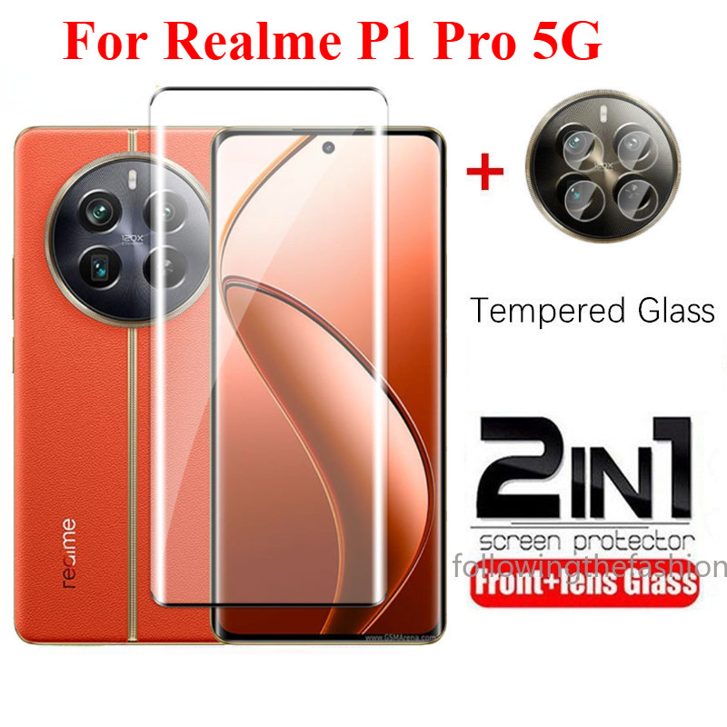 2 in 1 3DกระจกนิรภัยใสสําหรับRealme P1 Pro 5G 2025 Realme P1 Pro realmeP1 P1Pro 4G 5G 2025 ป้องกันหน