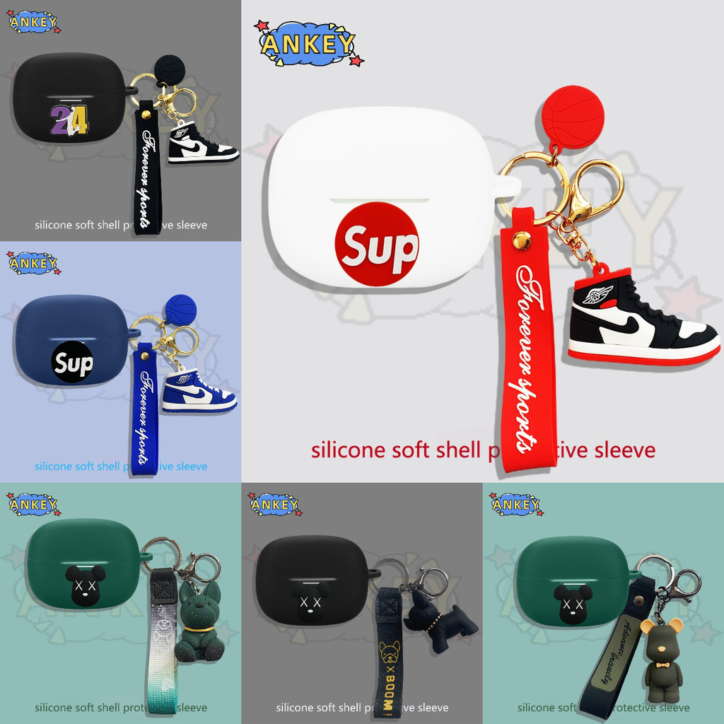Case for Redmi Buds 8 Pro / Buds 6 Pro Case Earphone Silicone Cover Cartoon Bear Earbuds Soft Protective Headphone Headset Skin with Pendant