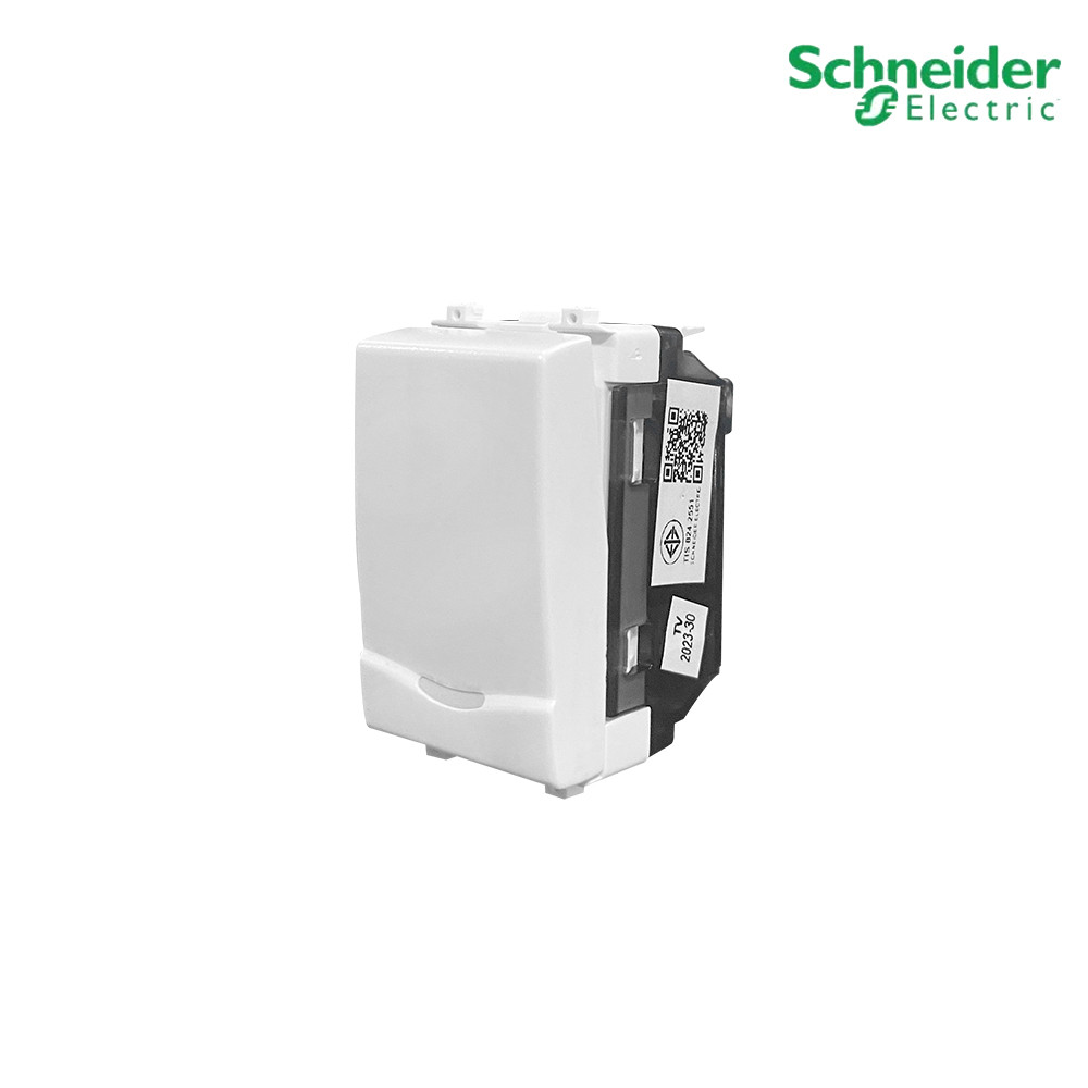 Schneider สวิตช์ทางเดียว 16 แอมป์ 250 โวลต์ พร้อมพรายน้ำ ขนาด 1 ช่อง สีขาว | 3031P_1_2M_F | Concept