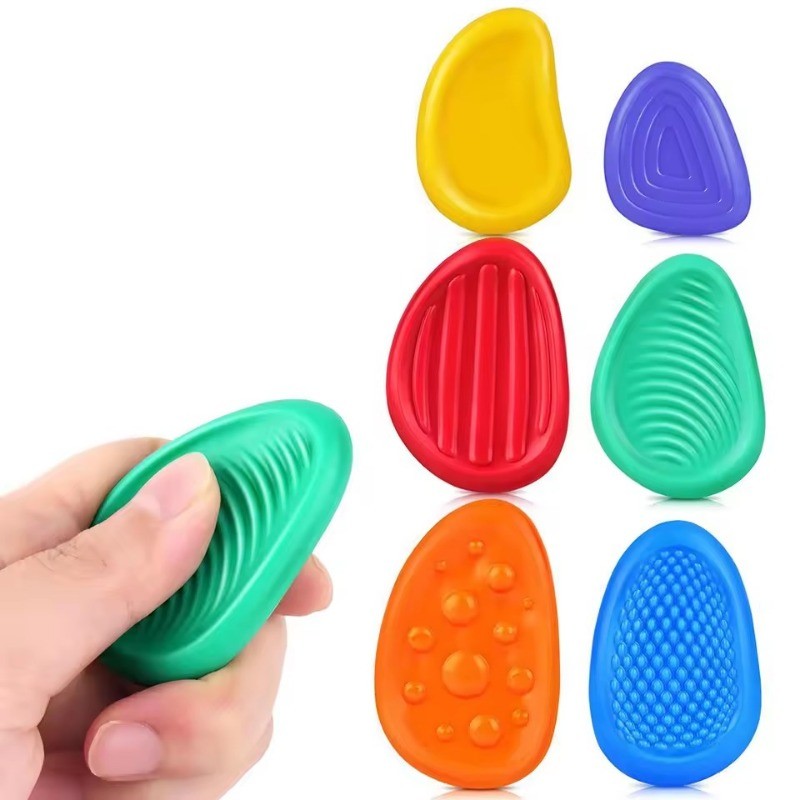 Sensory Fidget ของเล่นหินสําหรับเด็ก 6 แพ็ค Textured Soft Worry หินสําหรับออทิสติกวัยรุ่นความวิตกกังวลความเครียดบรรเทาของเล่นชุด ราคา ถูกที่สุด ดีลบีเคเค แกลเลอรีภาพที่ 4