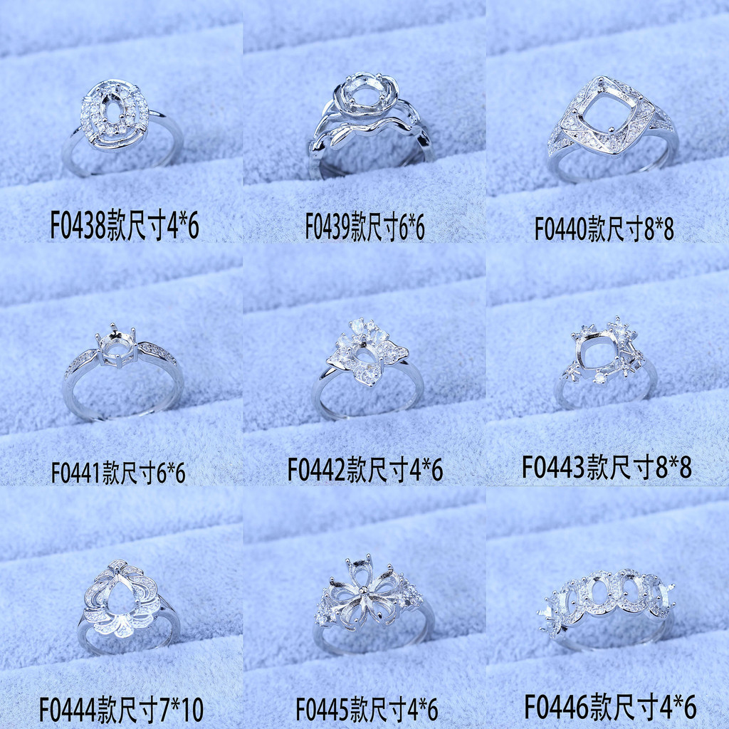 กรอบแหวน | กรอบแหวน | เครื่องประดับ แหวน ประดับเพทาย K9 รูปไข่เปล่า Diy